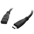 USB 3.1 Type-C / USB 3.1 Type-C Forlængerkabel - Sort