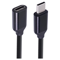 USB 3.1 Type-C Han/Hun Forlængerkabel - 1.5m - Sort