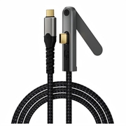 USB-C 3.2-kabel med sammenklappeligt stativ - 20 Gbps, 4K 60Hz, 2m - sort