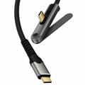 USB-C 3.2-kabel med sammenklappeligt stativ - 20 Gbps, 4K 60Hz, 2m - sort