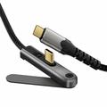 USB-C 3.2-kabel med sammenklappeligt stativ - 20 Gbps, 4K 60Hz, 2m - sort