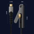 USB-C 3.2-kabel med sammenklappeligt stativ - 20 Gbps, 4K 60Hz, 2m - sort