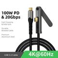 USB-C 3.2-kabel med sammenklappeligt stativ - 20 Gbps, 4K 60Hz, 2m - sort