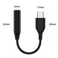 USB-C / 3.5mm lydadapter - understøttelse af lyd og opkald - sort