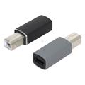 USB-C hun til USB Type-B adapter til printere, scannere - 2-pak - Sort og grå