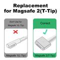 USB-C til Magsafe 2 PD hurtigopladningskabel i vævet materiale - 100W - 1.8m