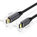 USB-C til Mini DisplayPort-kabel 1.8m - 4K/60Hz - Sort