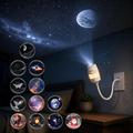 USB Galaxy-projektor med natlampe – 13 stjerneskiver, 360 fleksibelt svanehalsdesign – hvid