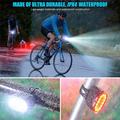 USB genopladeligt cykellygtesæt IPX4 lys forlygte og baglygte LED cykellygter tilbehør til natcykling