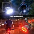 USB genopladeligt cykellygtesæt IPX4 lys forlygte og baglygte LED cykellygter tilbehør til natcykling