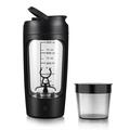 USB genopladelig elektrisk proteinshakerflaske 650ml - sort