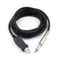 USB til Jack 6.35mm adapter kabel til guitar - 3m - Sort