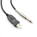 USB til Jack 6.35mm adapter kabel til guitar - 3m - Sort