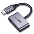 Ugreen 2-i-1 Oplader & Audio USB-C Adapter - 1.5A - Grå