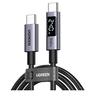 Ugreen 240W USB-C-kabel med skærm - 480Mbps - 2m - grå