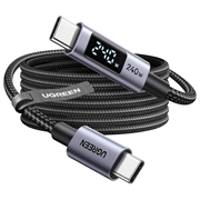 Ugreen 240W USB-C-kabel med skærm - 480Mbps - 2m - grå