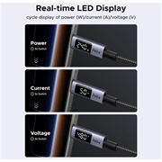 Ugreen 240W USB-C-kabel med skærm - 480Mbps - 2m - grå