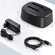 Ugreen CM198 HDD/SSD-dockingstation til SATA 2.5"/3.5" - Sort