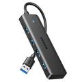 Ugreen højhastigheds-USB 3.0-hub med 4 porte - 15cm, 5Gbps - sort