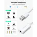 Ugreen US206 USB-A til 3.5mm lydadapter - hvid