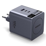 Ugreen X616 4-i-1 hurtigvægoplader 100W - USB-C-kabel, USB-A og 2 USB-C-porte - Grå