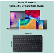 Ultratyndt, støjsvagt Bluetooth-tastatur til pc, tablet, iPad, telefon og tv - sort