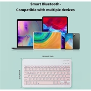 Ultratyndt, støjsvagt Bluetooth-tastatur til pc, tablet, iPad, telefon og tv - pink