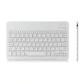 Ultratyndt, støjsvagt Bluetooth-tastatur til pc, tablet, iPad, telefon og tv - hvid