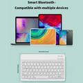 Ultratyndt, støjsvagt Bluetooth-tastatur til pc, tablet, iPad, telefon og tv - hvid
