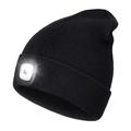Unisex strikket LED-hue - sort