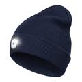 Unisex strikket LED-hue - marineblå