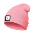 Unisex strikket LED-hue - lyserød