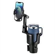 Universel 2-i-1-kopholder til bilen til mobiltelefoner - 4-7" - sort