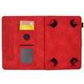 Universal 3D Mønster Smart Tablet Folio Etui - 10" - Red