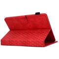 Universal 3D Mønster Smart Tablet Folio Etui - 10" - Red