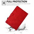 Universal 3D Mønster Smart Tablet Folio Etui - 10" - Red
