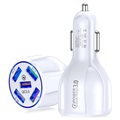 Universal 5xUSB Hurtig Biloplader - QC3.0 - Hvid