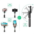 Universal 3-i-1 Bluetooth Selfie Stang & Mobil Tripod - Sort