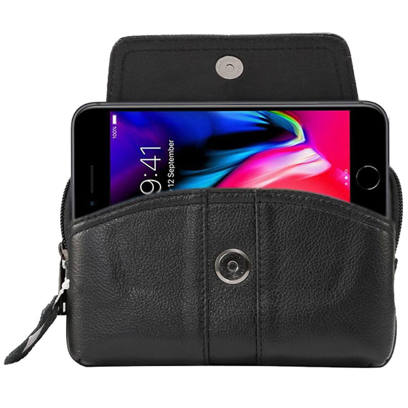 Universal Dual Pocket Læder Bæltetaske Smartphones