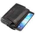 Universal Dual Pocket Læder Bæltetaske til Smartphones
