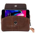 Universal Dual Pocket Læder Bæltetaske til Smartphones - Brun