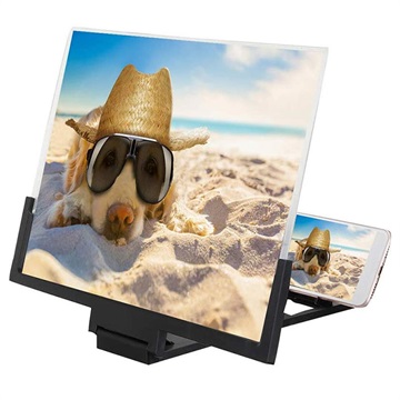 Universal Foldbar Smartphone Forstørrelsesglas - 14" - Sort