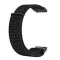 Universel nylonrem med velcro til smartwatch, 20mm - sort