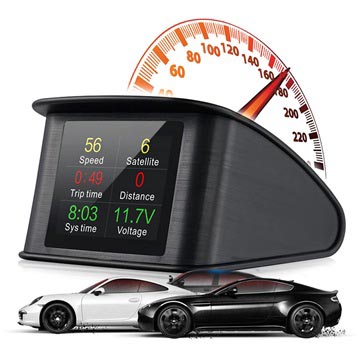Universal Smart Digital HUD Bil Hastighedsmåler T600 - Sort