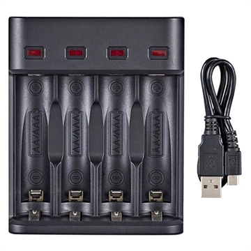 Universal Smart USB Batterilader BH-804U - 4x AA/AAA