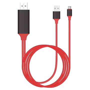 Universal Type-C til HDMI Adapter - 2m (Open Box - God stand) - Rød