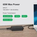 Universel USB-C-oplader 65W til bærbare computere til Huawei, HP, Dell og Lenovo - EU-stik