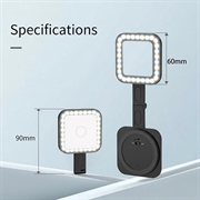 V18 Magnetisk selfie-fyldlys 2500K-9000K - Sort