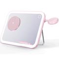 V22 3-i-1 MagSafe trådløs oplader m. LED-sminkespejl, natlys - pink