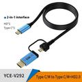 V292 4K 60Hz USB-C til USB-C/HDMI 2.0 Video Converter-kabel - 2m - Sort / Blå